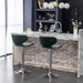 Masaccio Velvet Upholstered Adjustable Swivel Barstool, Set of 2, Green - DTYStore