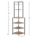 6-Tier Corner Open Shelf Modern Bookcase Wood Rack Freestanding Shelving Unit,Plant Album Trinket Sturdy Stand Small Bookshelf Space-Saving for Living Room Home Office Kitchen Small Space Rustic Brown - DTYStore