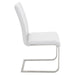 Foster Contemporary Dining Chair in Stainless Steel and White Faux Leather by LumiSource - Set of 2 - DTYStore