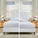 Hannah Upholstered Wingback Bed Size King / Tall 54" Headboard Upholstered King Bed / Premium Cream White Chenille / Minimalist Designs / No Box Spring Needed / Easy Assembly / King - DTYStore