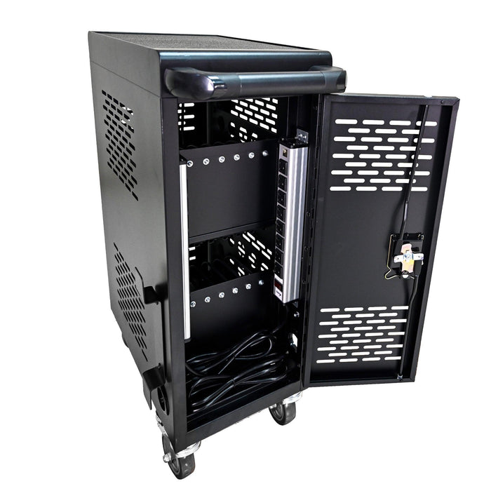 16-Compartment Removable Locking Charging Cabinet for Laptop, Chromebook-Black - DTYStore