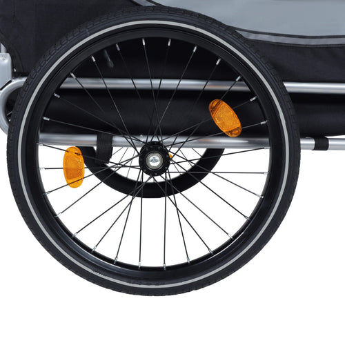 Large Folding Bike Trailer for Dogs – 66LB Capacity All-Terrain Pet Carrier, Durable Steel Frame for Cycling, Jogging, Camping & Outdoor Adventures, Black- Gray - Image 15