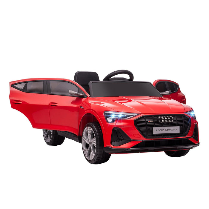 12V Kids Electric Ride On Audi E-tron Car, Battery Powered Toy wIth Parent Remote Control, Safety Belt, LED Lights, Music and Horn, Red - DTYStore
