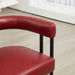 Modern Loveseat 2 Seater Sofa Chenille Fabric Couch with Arms and Metal Legs for Living Room, Home Office, Studio (Wine Red PU) - DTYStore