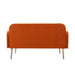 Modern Velvet Loveseat Sofa , Comfy Upholstered 2-Seater Sofa with Gold Metal Legs, Small Loveseat Accent Couch for Living Bedroom Leisure Areas (Orange Velvet) - DTYStore
