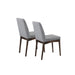 Grey Fabric Upholstered Dining Chair, Brown(Set of 2) - DTYStore