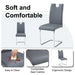 Modern Dining Chairs Set of 4, Side Dining Room/Kitchen Chairs, Faux Leather Upholstered Seat and Metal Legs Side Chairs, Grey - DTYStore