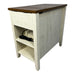Farmhouse End Table with Charging Station,Night Stand with Barn Door and Drawer, Storage for Bedroom Living Room ,Bedside Table, Bedside Table Brown+white color