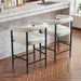 Modern Upholstered Bar Stools Set of 2, Boucle Fabric Counter Height Chairs with Metal Frame & Armrests, Kitchen Island Bar Chairs for Home, Dining Room, Cafe,White - DTYStore