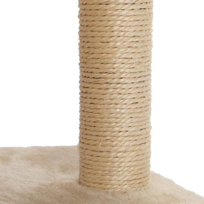 5 Pcs Wall Mounted Cat Climber Set, Floating Cat Shelves and Perches, Cat Activity Tree with Scratching Posts, Modern Cat Furniture, Beige - DTYStore