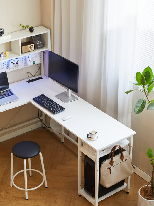 L DESK WITH PENNEL WHITE - DTYStore