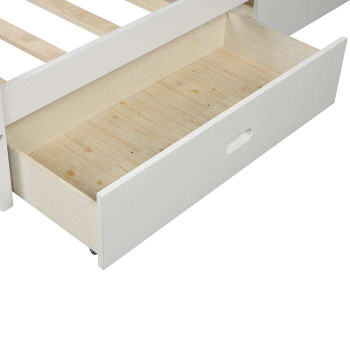 Wood Platform Bed with Two Drawers, Twin - DTYStore