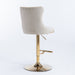 Furniture,Golden Swivel Velvet Barstools Adjusatble Seat Height from 25-33 Inch,Modern Upholstered Bar Stools with Backs Comfortable Tufted for Home Pub and Kitchen Island,Beige,Set of 2 - DTYStore