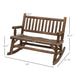 Outsunny 2-Person Wood Rocking Chair with Log Design, Heavy Duty Loveseat with Wide Curved Seats for Patio, Backyard, Garden, Walnut - DTYStore