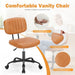 PU Leather Low Back Task Chair for Home Office with Wheels - DTYStore