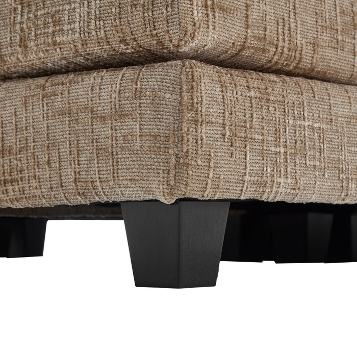 UNITED WE WIN Chenille fabric, solid construction, the overall structure of the sofa is stable, detachable armrests, two foot stools and two-seat sofa with side pockets