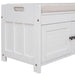 Storage Bench with 3 Shutter-shaped Doors, Removable Cushion and Hidden Storage Space - DTYStore