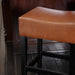 Set of 2, 26.75' Backless Leather Counter Height Barstool, Brown - DTYStore