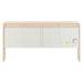 TREXM Minimalist Style 60"L Large Storage Space Sideboard with 4 Doors and Rebound Device for Living Room and Entryway (Apricot Cream)