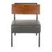 Fiji Contemporary Accent Chair in Grey Faux Leather with Walnut Wood Accent by LumiSource - DTYStore