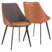 Marche Contemporary Two-Tone Chair in Brown Faux Leather and Grey Fabric by LumiSource - Set of 2 - DTYStore