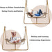 Hammock Swing Chair with Stand for Indoor,Outdoor, Anti-Rust Wood-Colored Frame 570 lbs Capacity with Cushion Oversized Double Hammock Chair for Patio Balcony Bedroom Ban on Amazon(OLD W1132P155978) - DTYStore