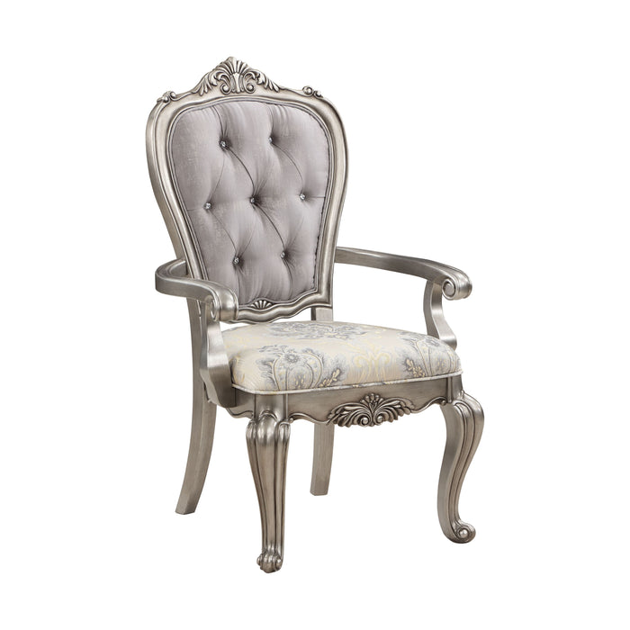Beige and Antique Platinum Tufted Side Chair (Set of 2) - DTYStore