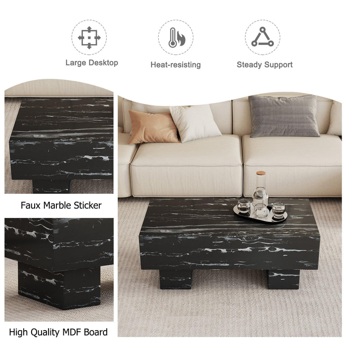 The Black Coffee Table has patterns. Modern rectangular table, suitable for living rooms and apartments. 43.3"*21.6"*17.2"