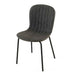 Dark Grey Faux Leather Dining Chairs Set of 4,Mid-Century Modern Upholstered PU Leather Chairs,for Kitchen Dining Room - DTYStore