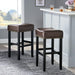 [OLD SKU: 74515.00] 30-inch Backless Brown Leather Counter Stool (Set of 2) - DTYStore