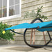 Outsunny Rocking Chair, Zero Gravity Patio Chaise Sun Lounger, Outdoor Rocker, UV Water Resistant, Pillow for Sunbathing, Lawn, Garden or Pool, Light Blue - DTYStore