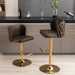 Furniture,Swivel Barstools Adjusatble Seat Height, Modern PU Upholstered Bar Stools with the whole Back Tufted, for Home Pub and Kitchen Island（Brown, Set of 2） - DTYStore