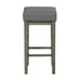 Transitional Gray Faux Leather Seat 29-inch Pub Height Stools Set of 2, Antique Gray Finish Solid Wood Frame - DTYStore