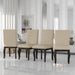 Set of 4 Dining chairs Wood Upholstered Fabirc Dining Room Chairs with Nailhead (Espresso) - DTYStore