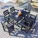7 Piece HDPE Patio Outdoor Furniture Set for 6, Dining Table and Chairs,51'' Outdoor Dining Table , Outdoor Dining Set for Garden, Backyard, Lawn, and Poolside(black) - DTYStore