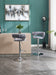 Set of 2 Bar Stools,with Chrome Footrest and Base Swivel Height Adjustable Mechanical Lifting Velvet + Chrome Leg Simple Bar Stool-GREY - DTYStore