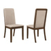 Set of 2 Fabric Upholstered Dining Chairs, Medium Walnut - DTYStore