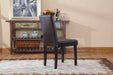 Urban Style Solid Wood Leatherette Padded Parson Chair, Brown, Set of 2 - DTYStore