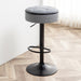 Round Storage Bar Stool Set of 2, Grey Linen Height Adjustable Barstool, 360°Counter Height Swivel Stool, Armless Bar Chair with Metal Frame for Kitchen Counter Dining Living Room - DTYStore