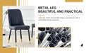 Modern dining chairs, equipped with PU artificial leather backrest cushions and black metal legs, suitable for restaurants, kitchens, and bedrooms. Set of 4 pieces (black+PU leather)C-007 - DTYStore