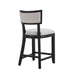 26.5' Counter Stools Set of 2, Upholstered Counter Height Bar Stools with Comfy Back, Solid Rubber Wood Frame, Backrest, Footrest, Armless Barstools for Home Bar, Kitchen Counter, Beige & Black - DTYStore