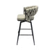 28' Bar Chair Linen Woven Bar Stool Set of 2,Black legs Barstools No Adjustable Kitchen Island Chairs,360 Swivel Bar Stools Upholstered Bar Chair Counter Stool Arm Chairs with Back Footrest (Grey) - DTYStore