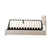 Twin Size Upholstered Platform Bed with a Hydraulic Storage System, Beige - DTYStore