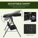 Outsunny 3-Seat Outdoor Patio Swing Chair with Removable Cushion, Steel Frame Stand and Adjustable Tilt Canopy for Patio, Garden, Poolside, Balcony, Backyard, Black 2 - DTYStore