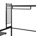 Full size Metal Daybed with Movable Desk, Metal Grid, Shelves and Clothes Hanger, Black - DTYStore