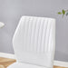 Luxury Simple Chair - Set of 6 White PU Material High Resilience Dining Chair with Metal Gold Leg.The Chair Back Has a Vertical Stripe Design With Smooth And Uniform Lines. - DTYStore