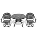3-Piece All-Weather Cast Aluminum Dining Set, Include 2 Swivel Chairs and 39.37' Round Table With Black Frame - DTYStore