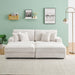 82 inches beige corduroy sofa, two storage feet +4 throw pillows, create a living room, office fashion new darling! - DTYStore
