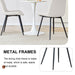 White artificial leather backrest cushion dining chair, black metal legs, curved widened cushion design for more comfort, suitable for restaurants, kitchens, bedrooms, offices.(4 chairs) 0502 - DTYStore