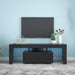 Black TV Stand with LED RGB Lights,Flat Screen TV Cabinet, Gaming Consoles - in Lounge Room, Living Room and Bedroom(Black) - DTYStore